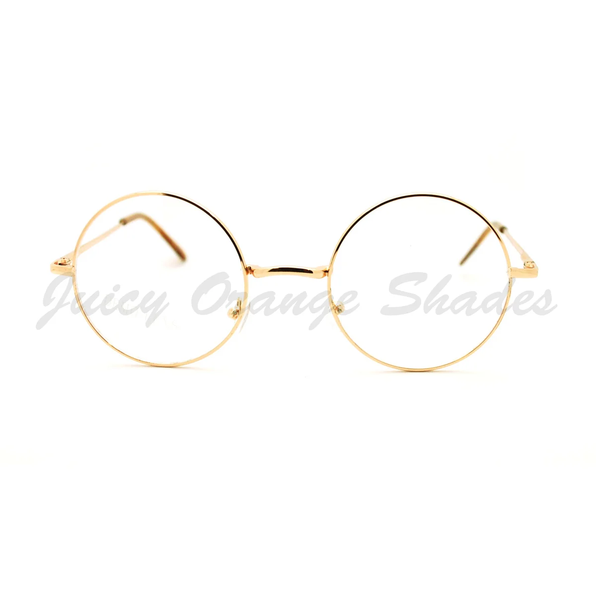 Unisex Round Clear Lens Glasses Thin Metal Circle Frame 1